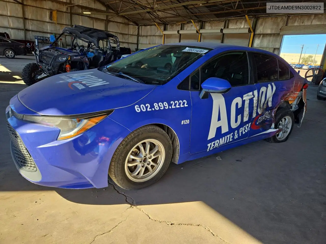 TOYOTA COROLLA 2022, VIN JTDEAMDE9N3002822