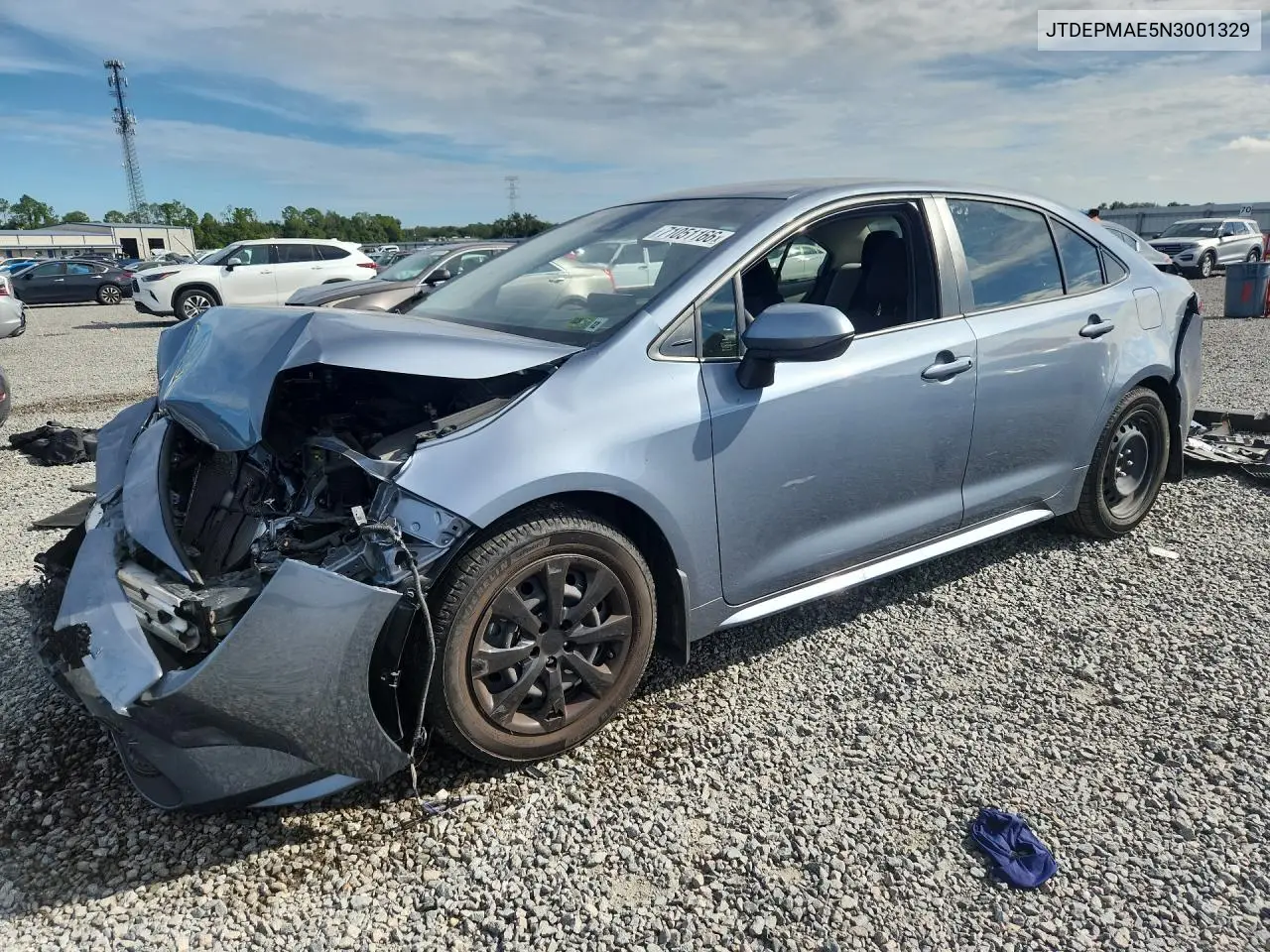 TOYOTA COROLLA 2022, VIN JTDEPMAE5N3001329