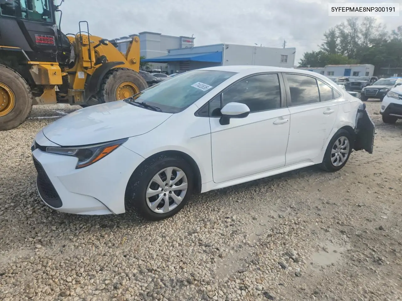 TOYOTA COROLLA 2022, VIN 5YFEPMAE8NP300191