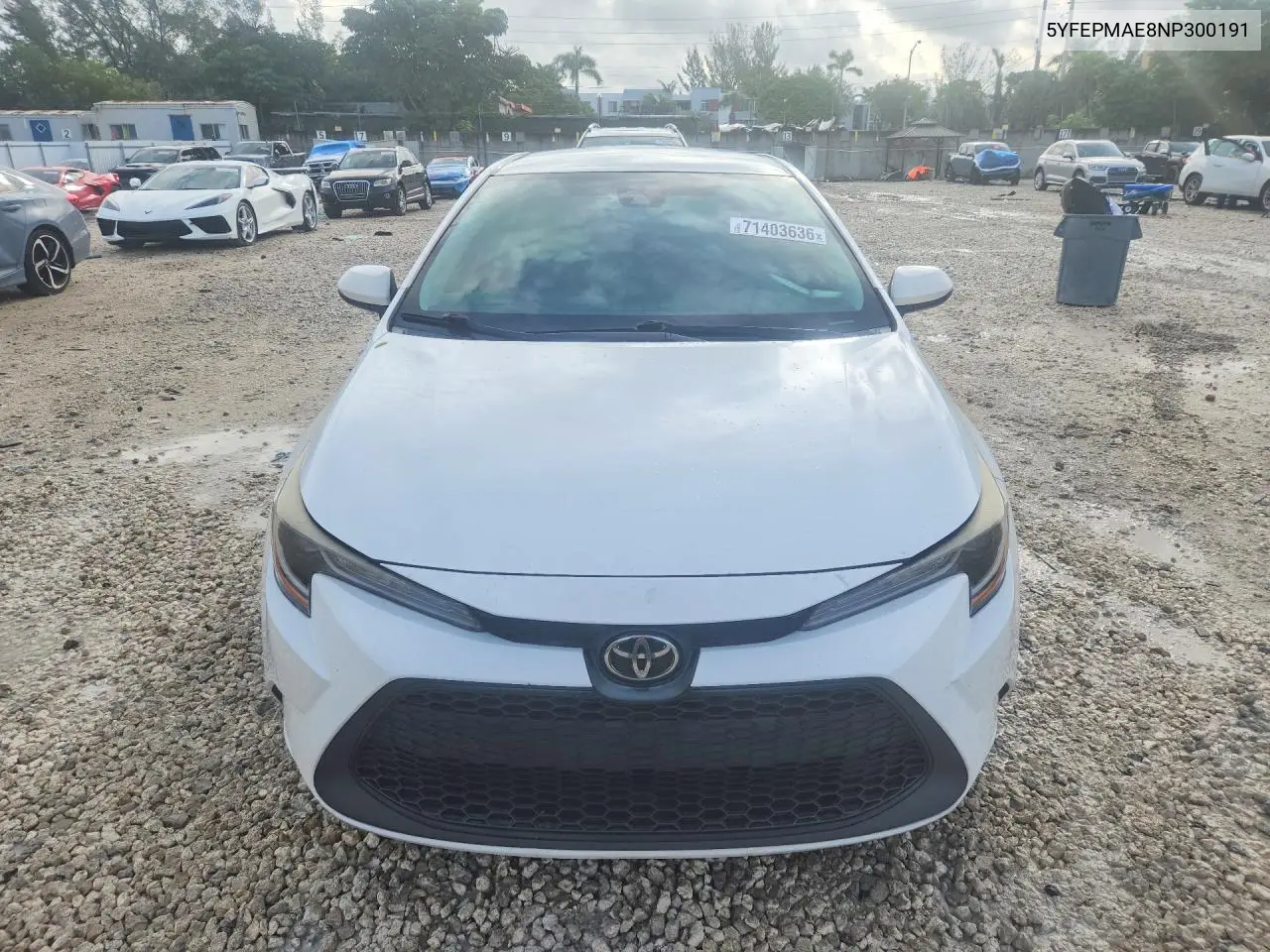 2022 TOYOTA COROLLA VIN 5YFEPMAE8NP300191 — фото 5
