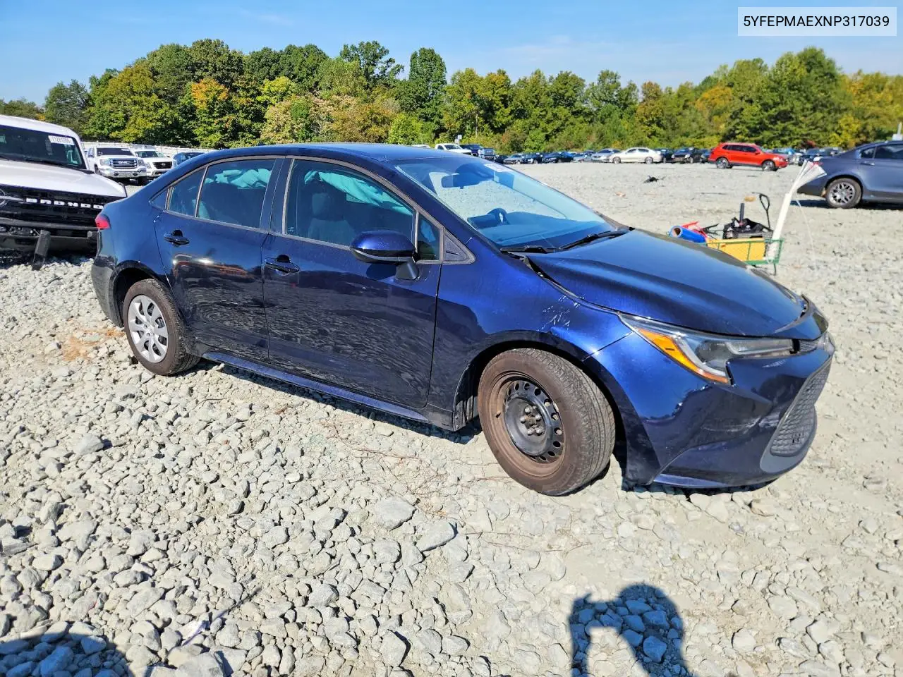 2022 TOYOTA COROLLA VIN 5YFEPMAEXNP317039 — фото 4