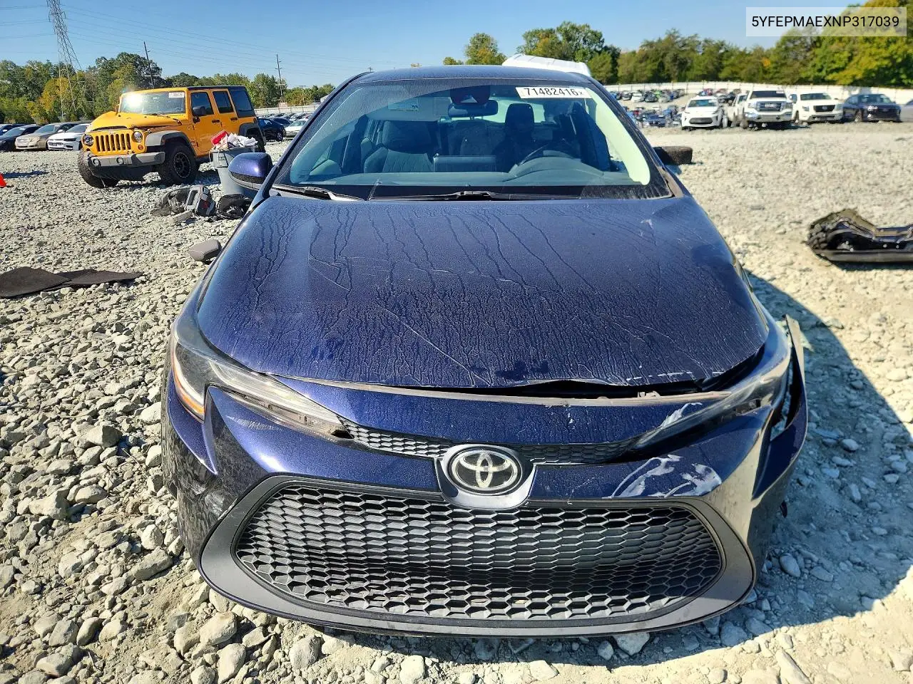 2022 TOYOTA COROLLA VIN 5YFEPMAEXNP317039 — фото 5