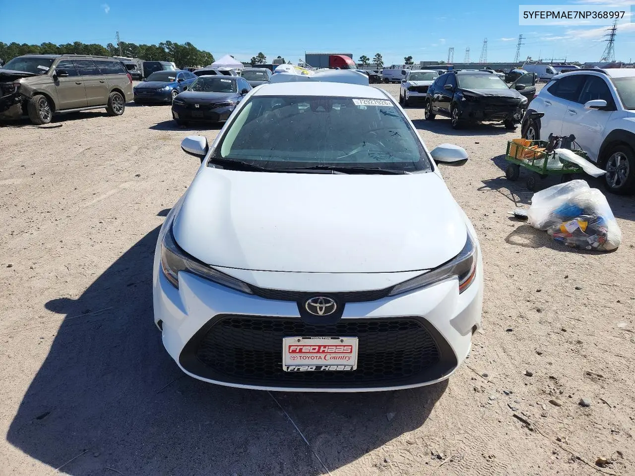 2022 TOYOTA COROLLA VIN 5YFEPMAE7NP368997 — фото 5