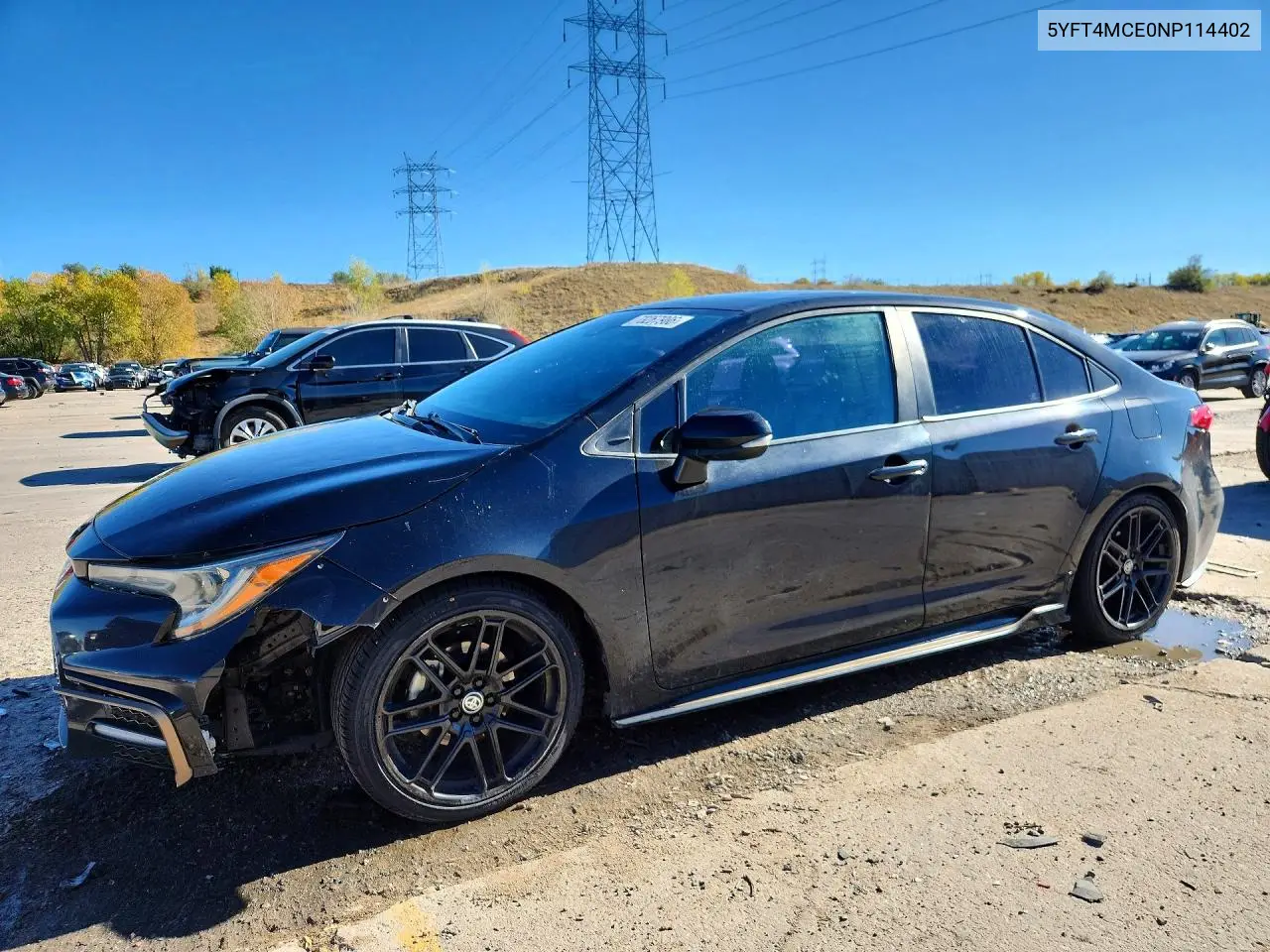 TOYOTA COROLLA 2022, VIN 5YFT4MCE0NP114402