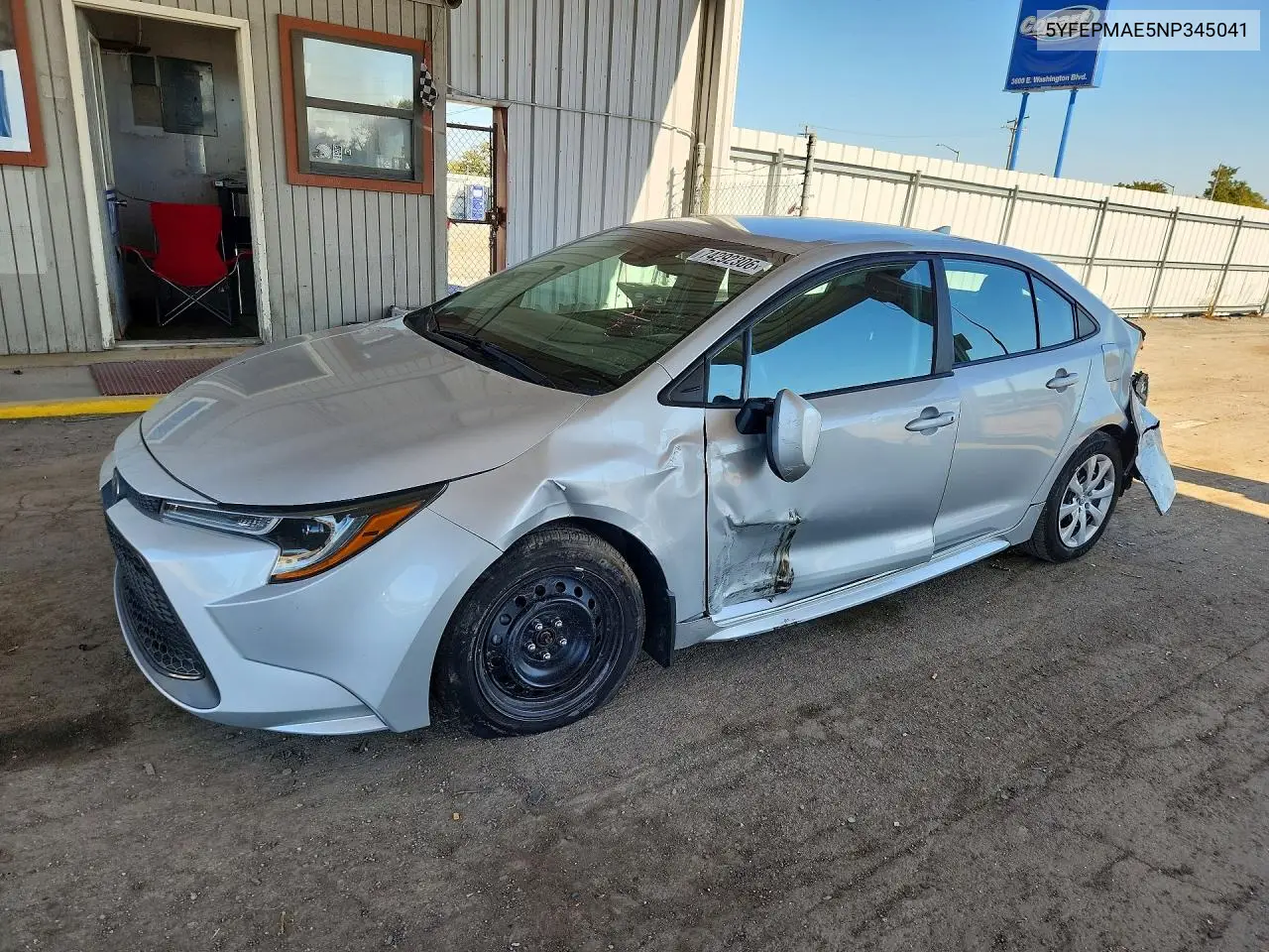 TOYOTA COROLLA 2022, VIN 5YFEPMAE5NP345041