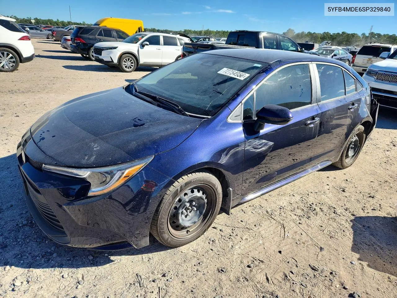 TOYOTA COROLLA 2025, VIN 5YFB4MDE6SP329840