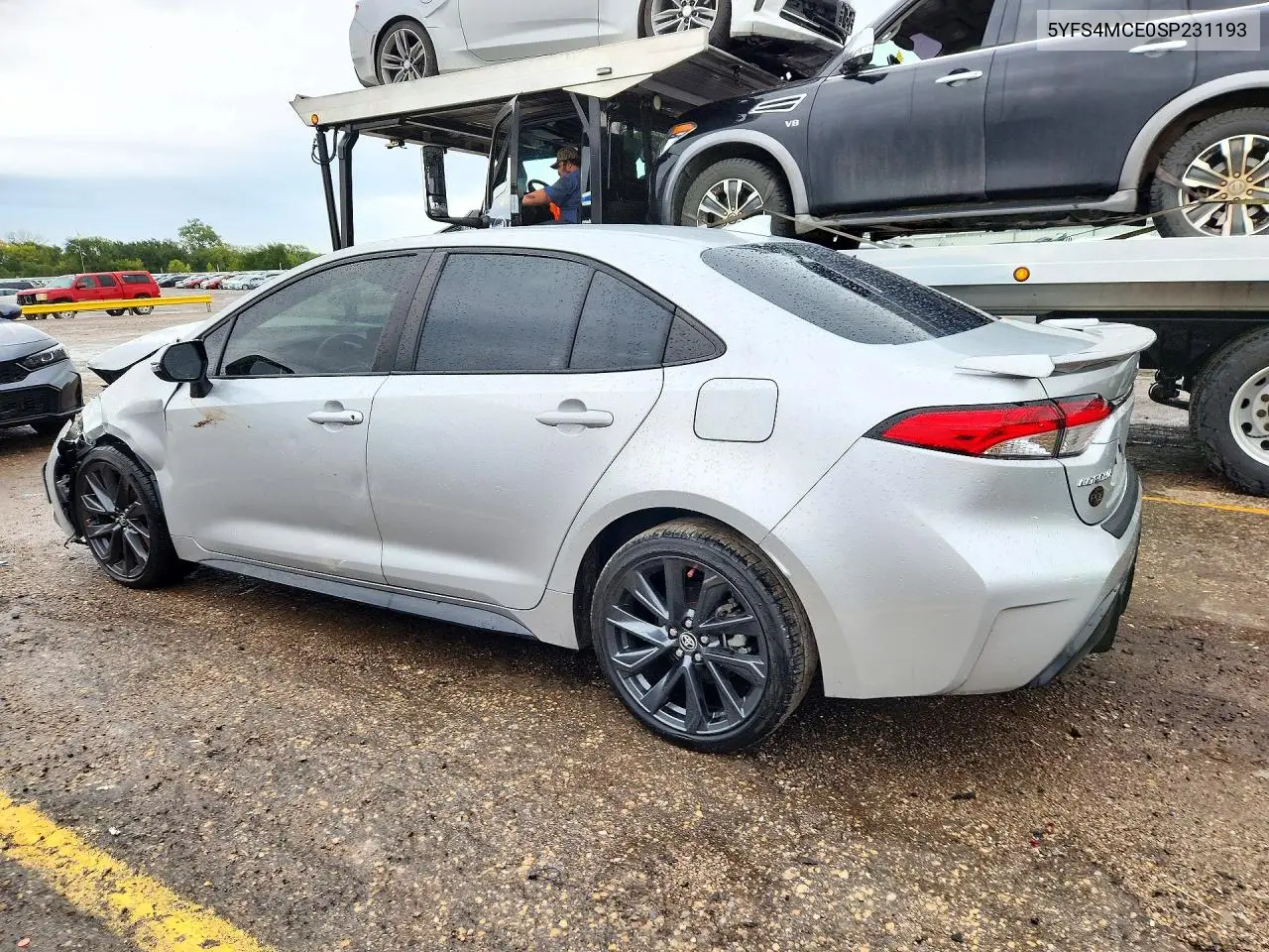 2025 TOYOTA COROLLA VIN 5YFS4MCE0SP231193 — фото 2
