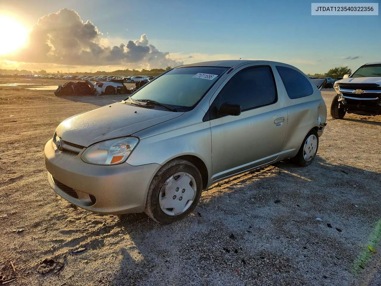 TOYOTA ECHO 2004, VIN JTDAT123540322356