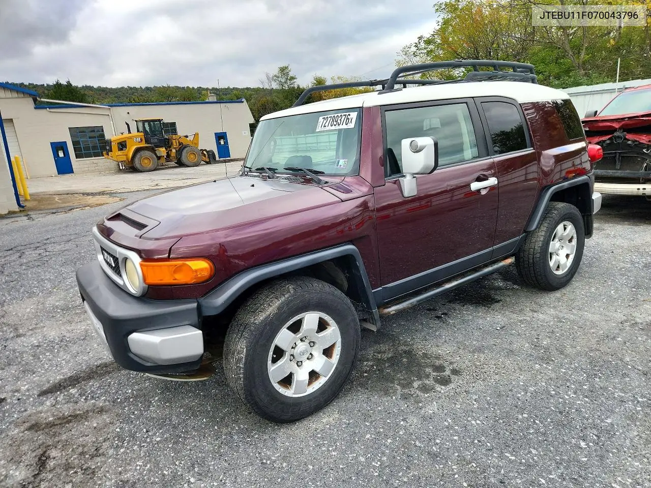 TOYOTA FJ CRUISER 2007, VIN JTEBU11F070043796