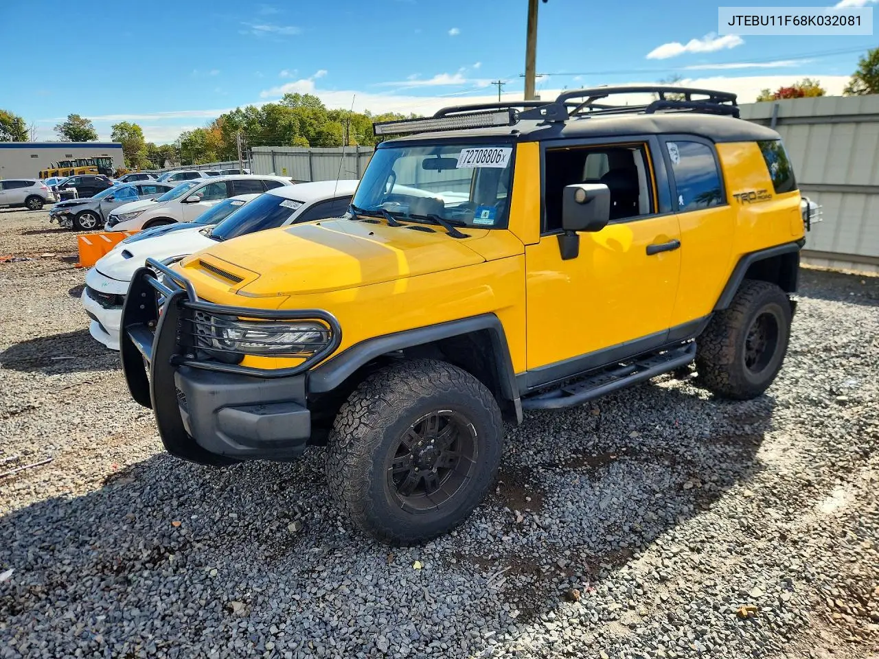 TOYOTA FJ CRUISER 2008, VIN JTEBU11F68K032081