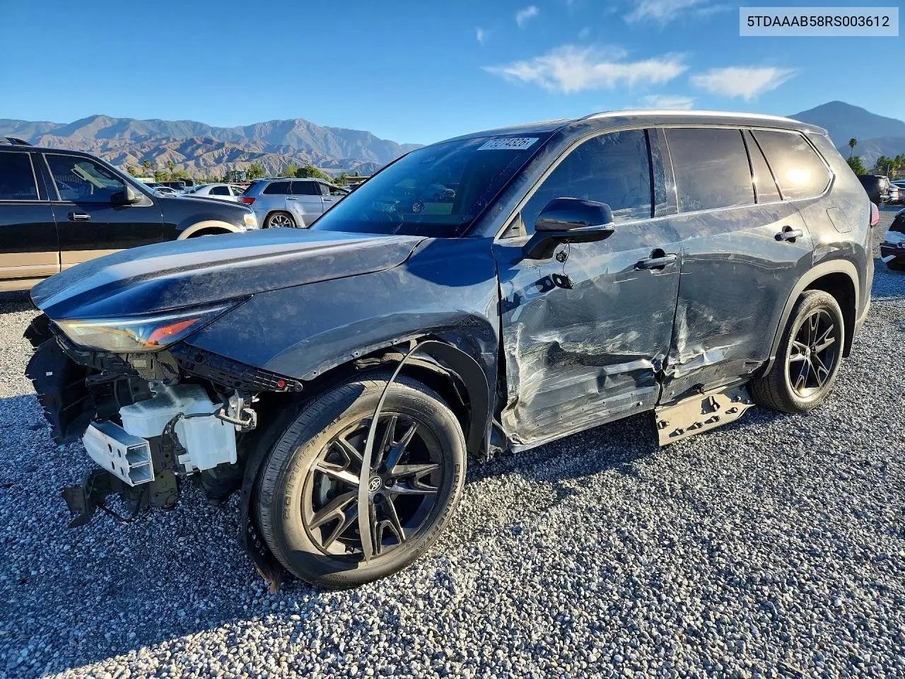 TOYOTA GRAND HIGHLANDER 2024, VIN 5TDAAAB58RS003612