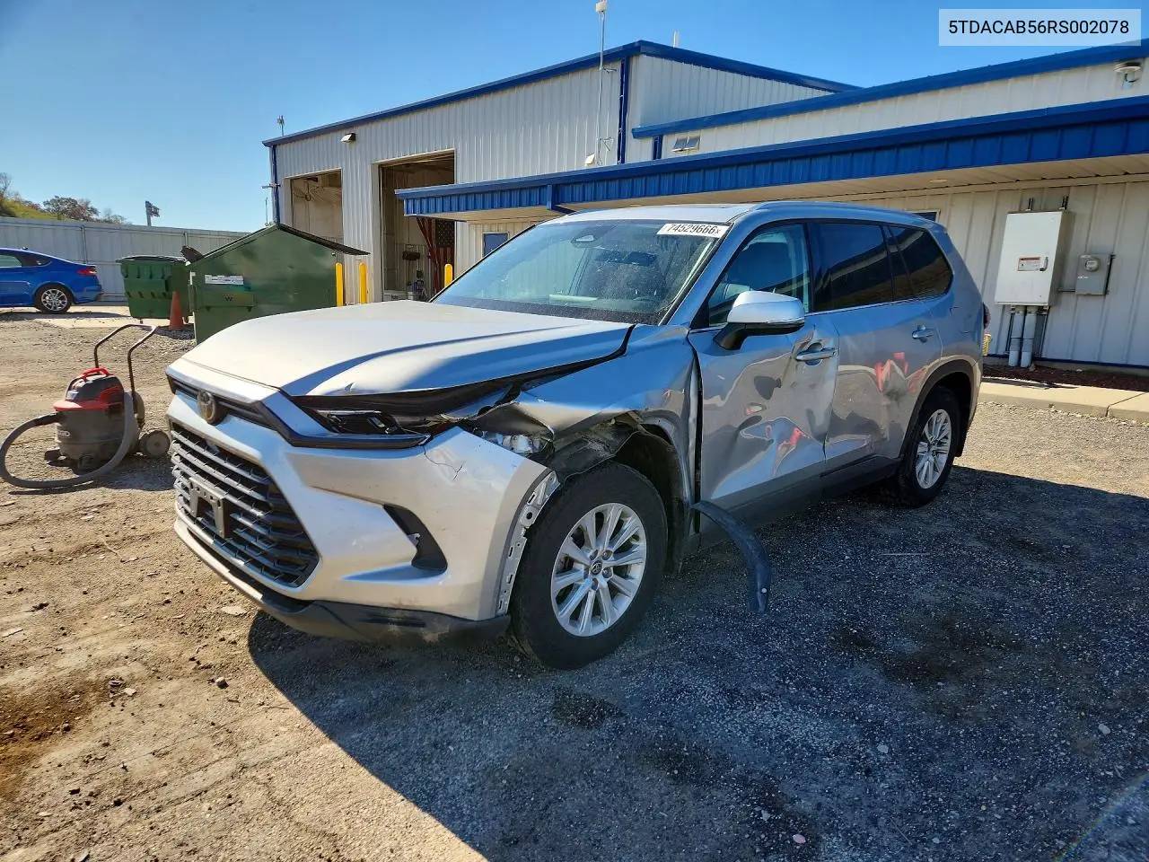 TOYOTA GRAND HIGHLANDER 2024, VIN 5TDACAB56RS002078