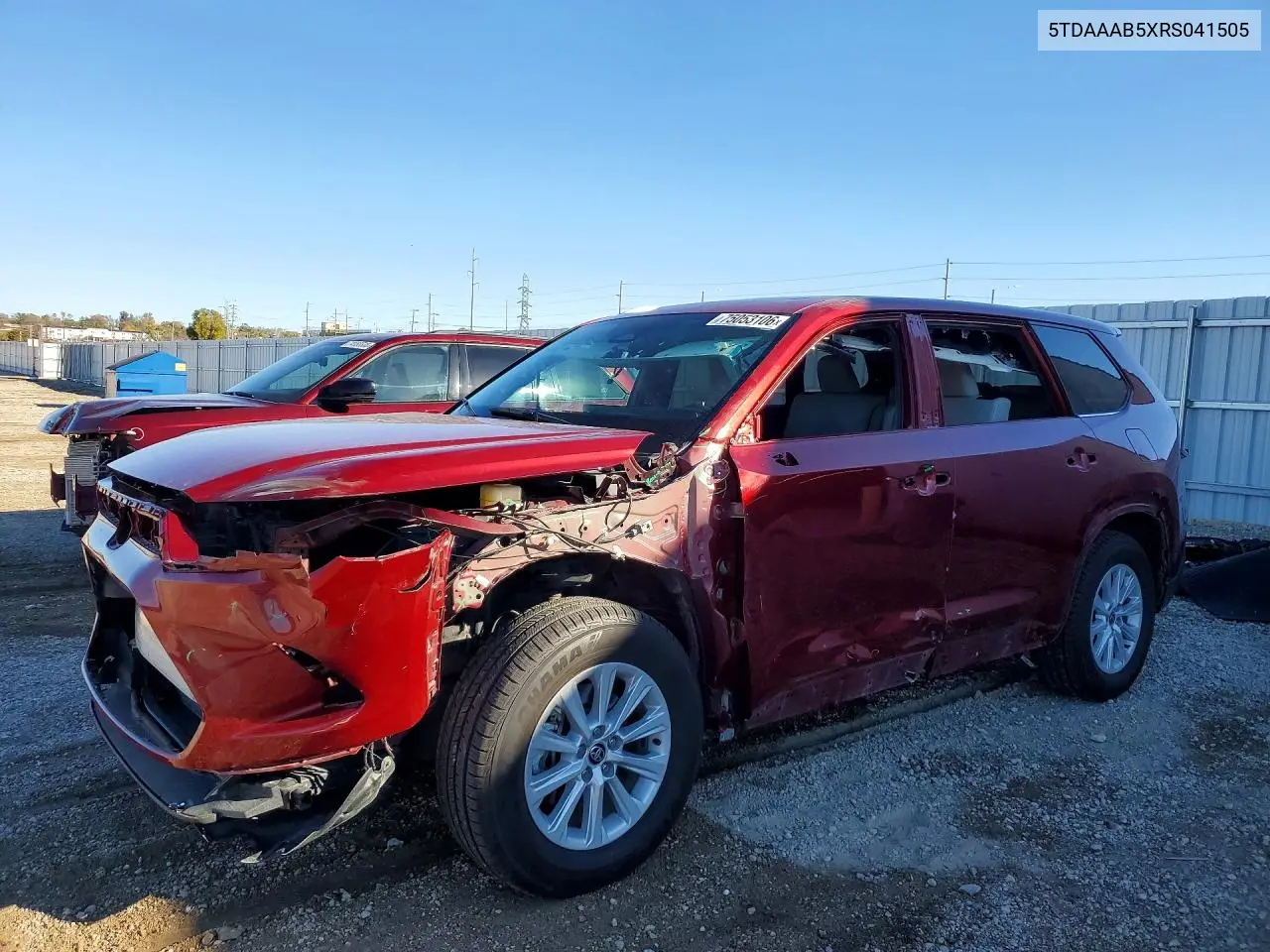 TOYOTA GRAND HIGHLANDER 2024, VIN 5TDAAAB5XRS041505