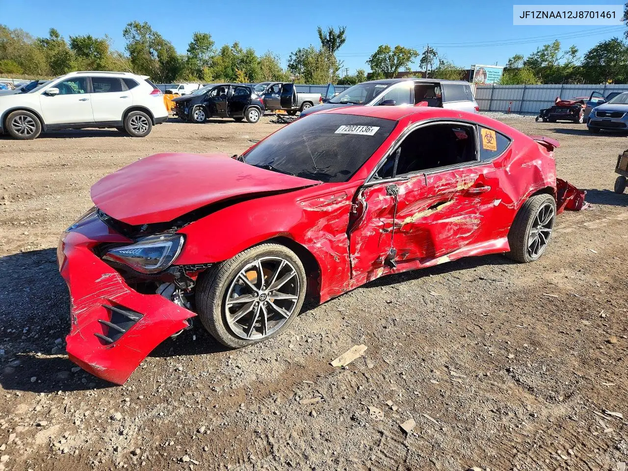 TOYOTA GT86 2018, VIN JF1ZNAA12J8701461