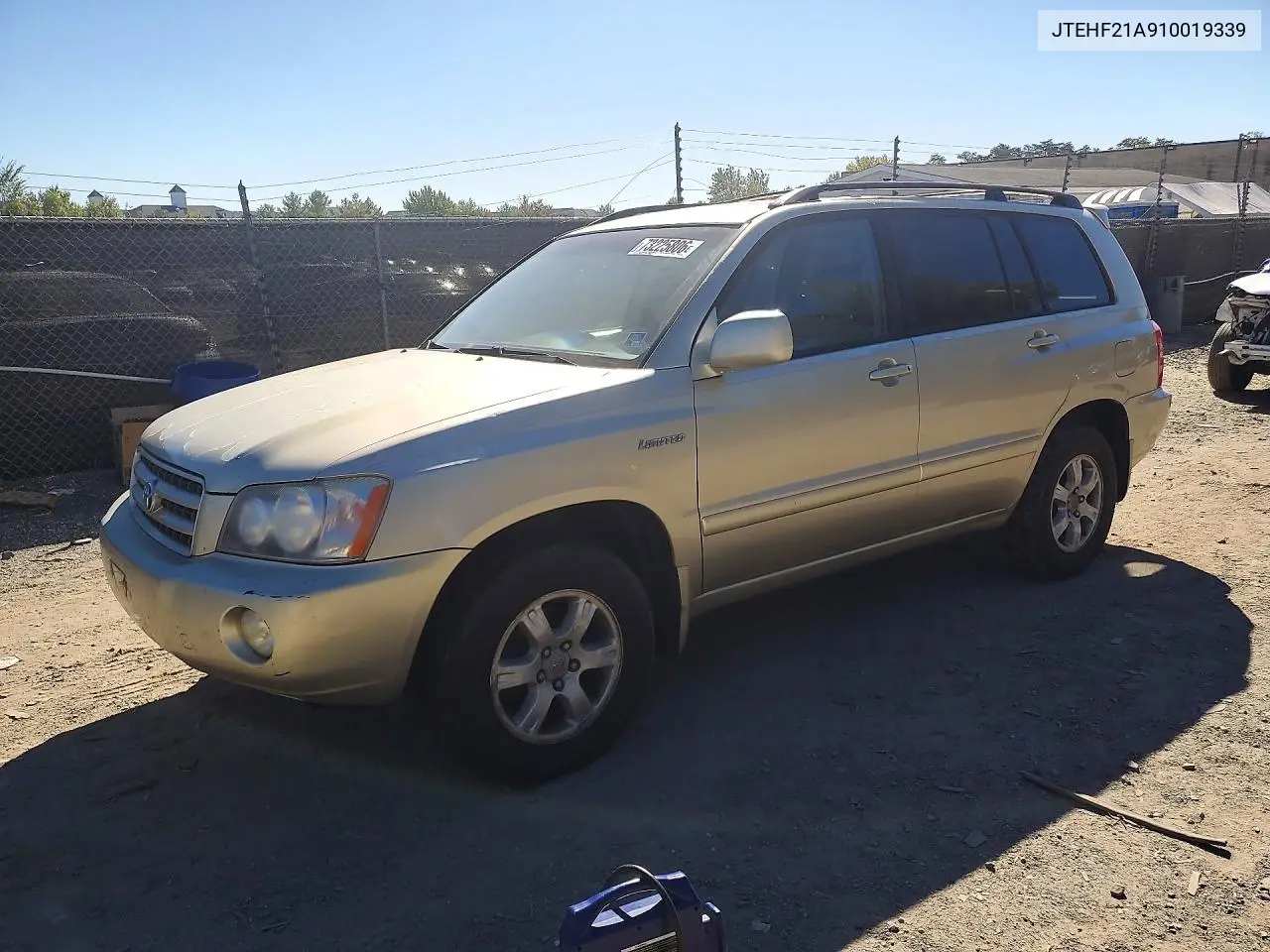 TOYOTA HIGHLANDER 2001, VIN JTEHF21A910019339
