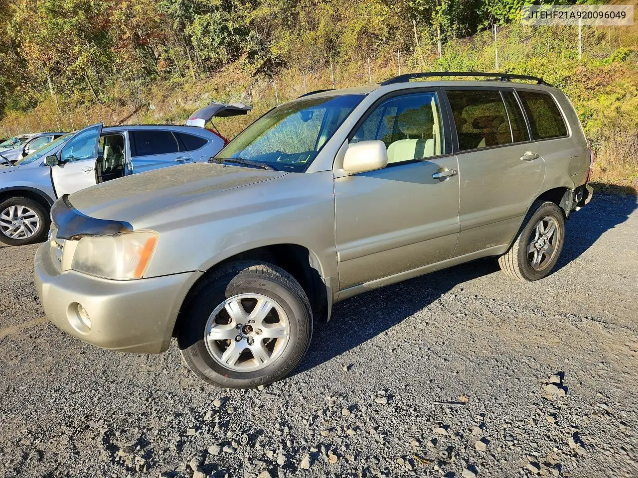 TOYOTA HIGHLANDER 2002, VIN JTEHF21A920096049