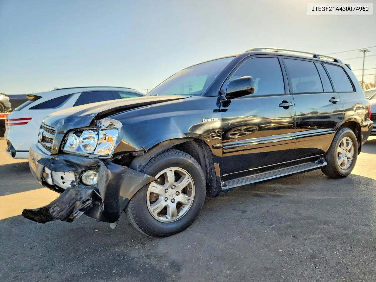 TOYOTA HIGHLANDER 2003, VIN JTEGF21A430074960