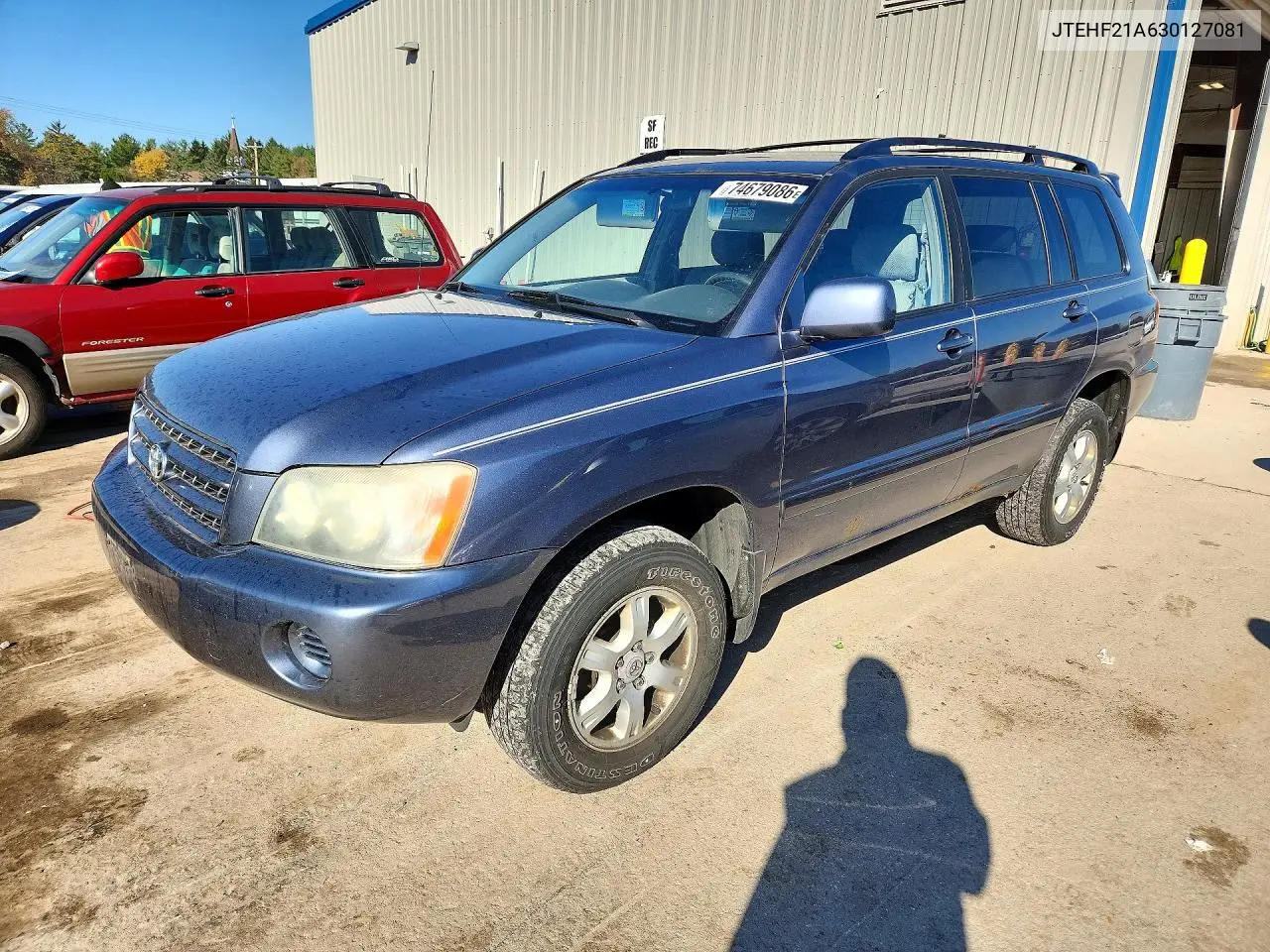 TOYOTA HIGHLANDER 2003, VIN JTEHF21A630127081