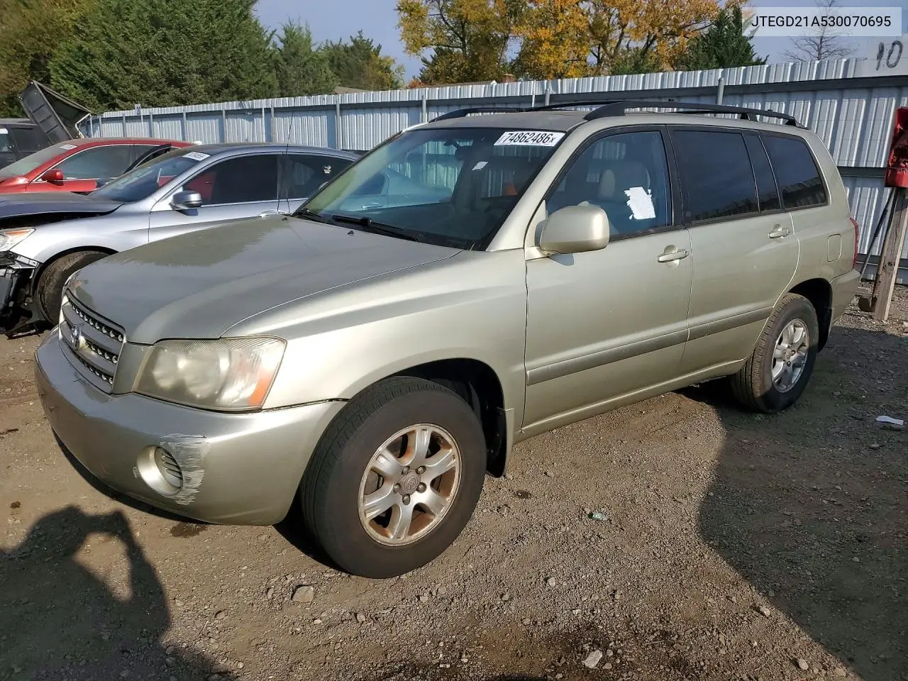 TOYOTA HIGHLANDER 2003, VIN JTEGD21A530070695