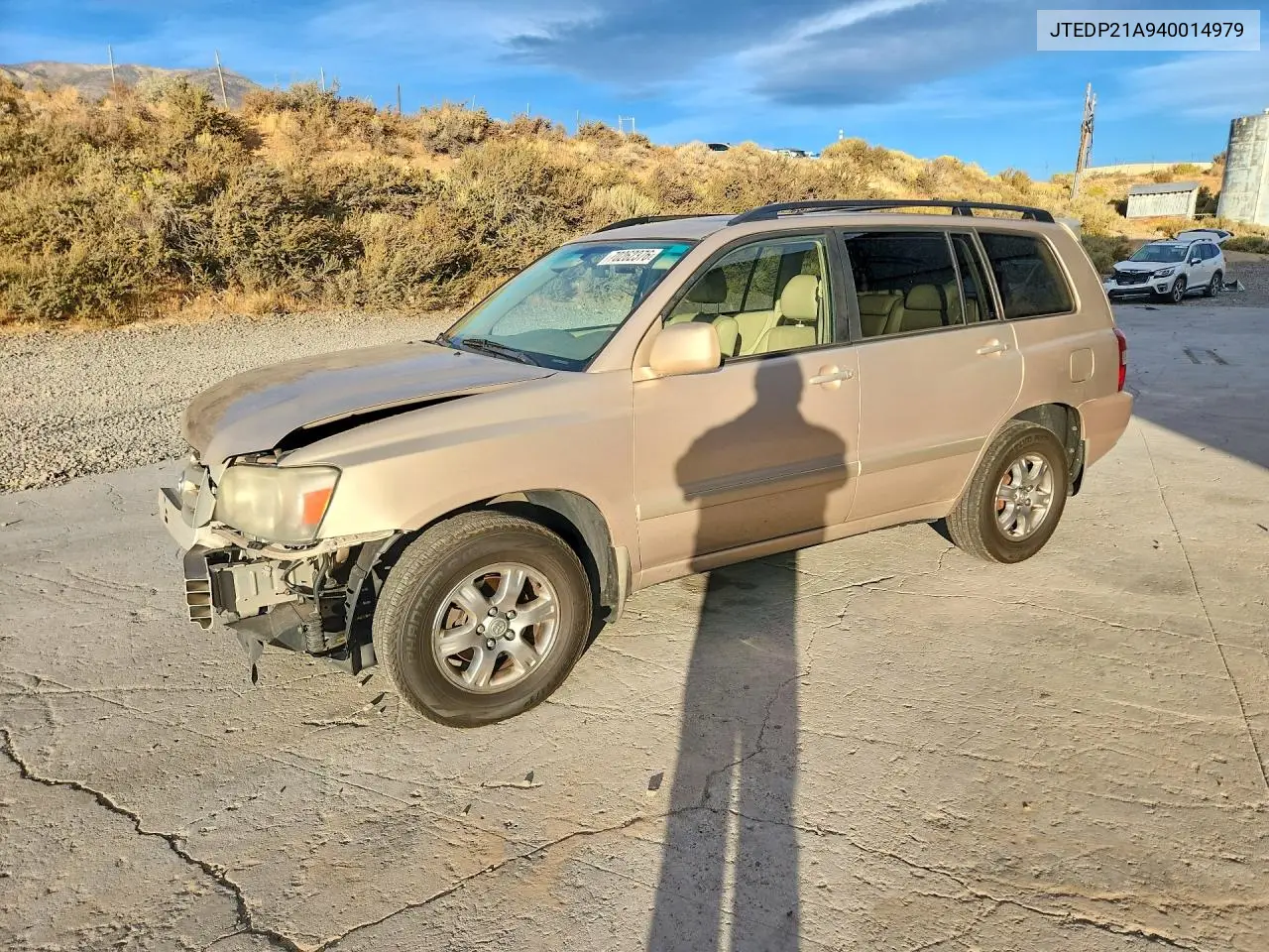 TOYOTA HIGHLANDER 2004, VIN JTEDP21A940014979