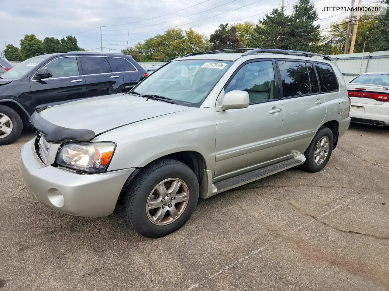 TOYOTA HIGHLANDER 2004, VIN JTEEP21A640006701