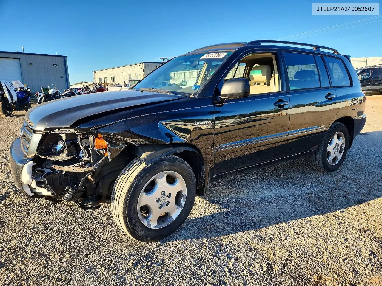 TOYOTA HIGHLANDER 2004, VIN JTEEP21A240052607