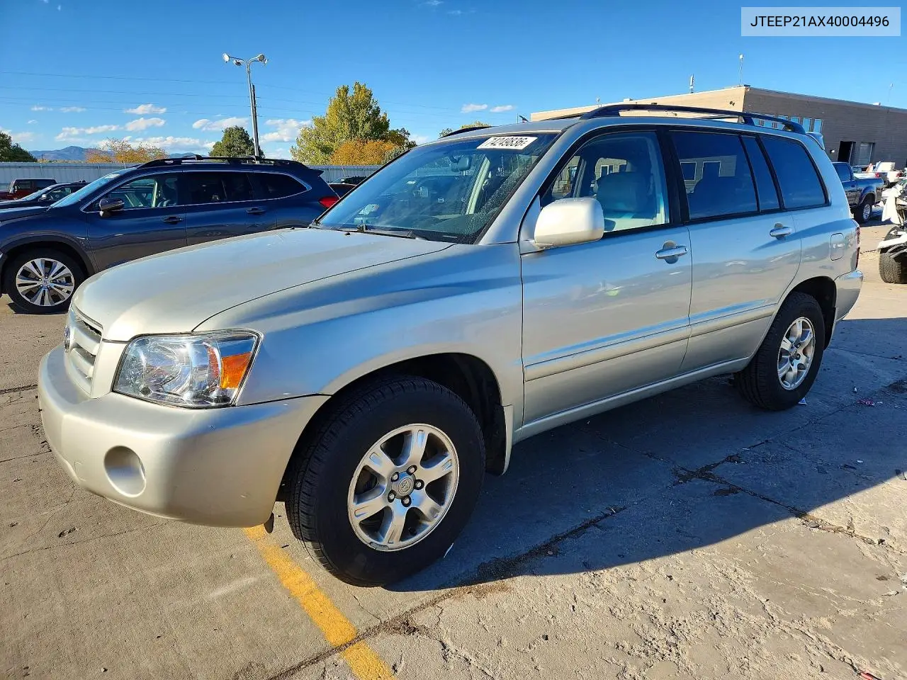 TOYOTA HIGHLANDER 2004, VIN JTEEP21AX40004496