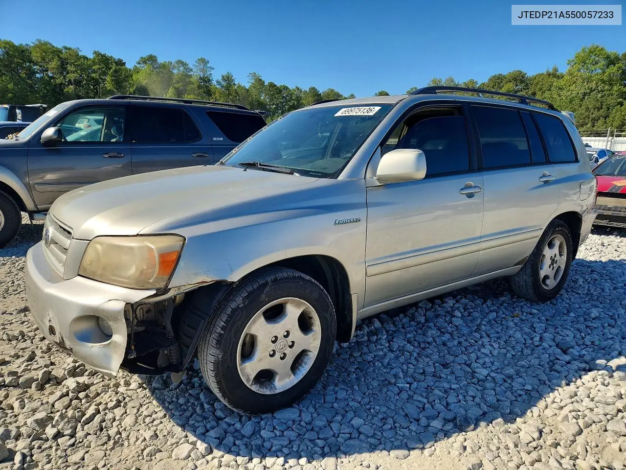 TOYOTA HIGHLANDER 2005, VIN JTEDP21A550057233
