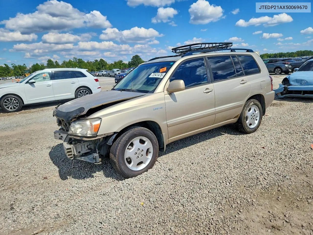 2005 TOYOTA HIGHLANDER VIN JTEDP21AX50069670 — фото 2