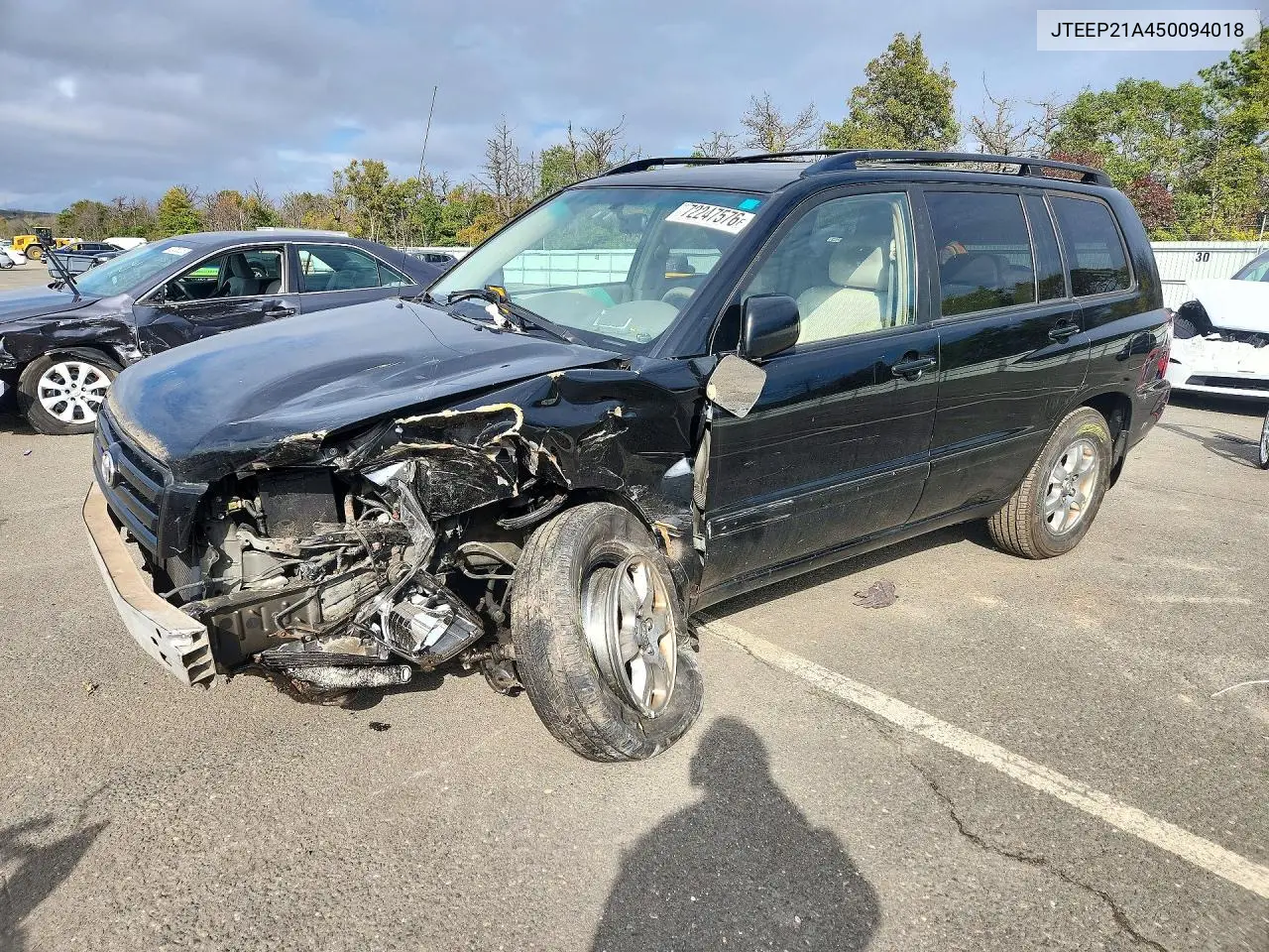 TOYOTA HIGHLANDER 2005, VIN JTEEP21A450094018