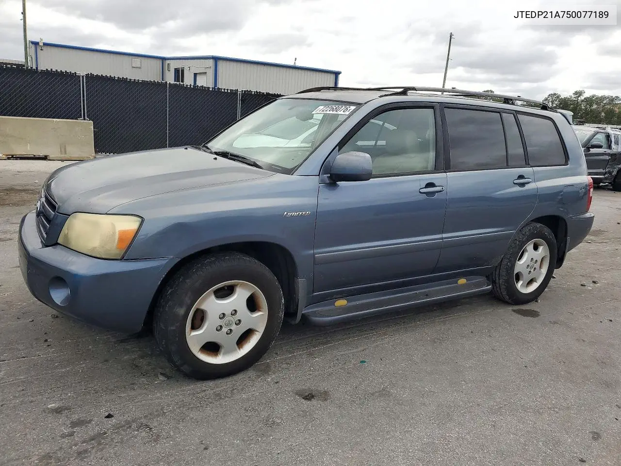 TOYOTA HIGHLANDER 2005, VIN JTEDP21A750077189