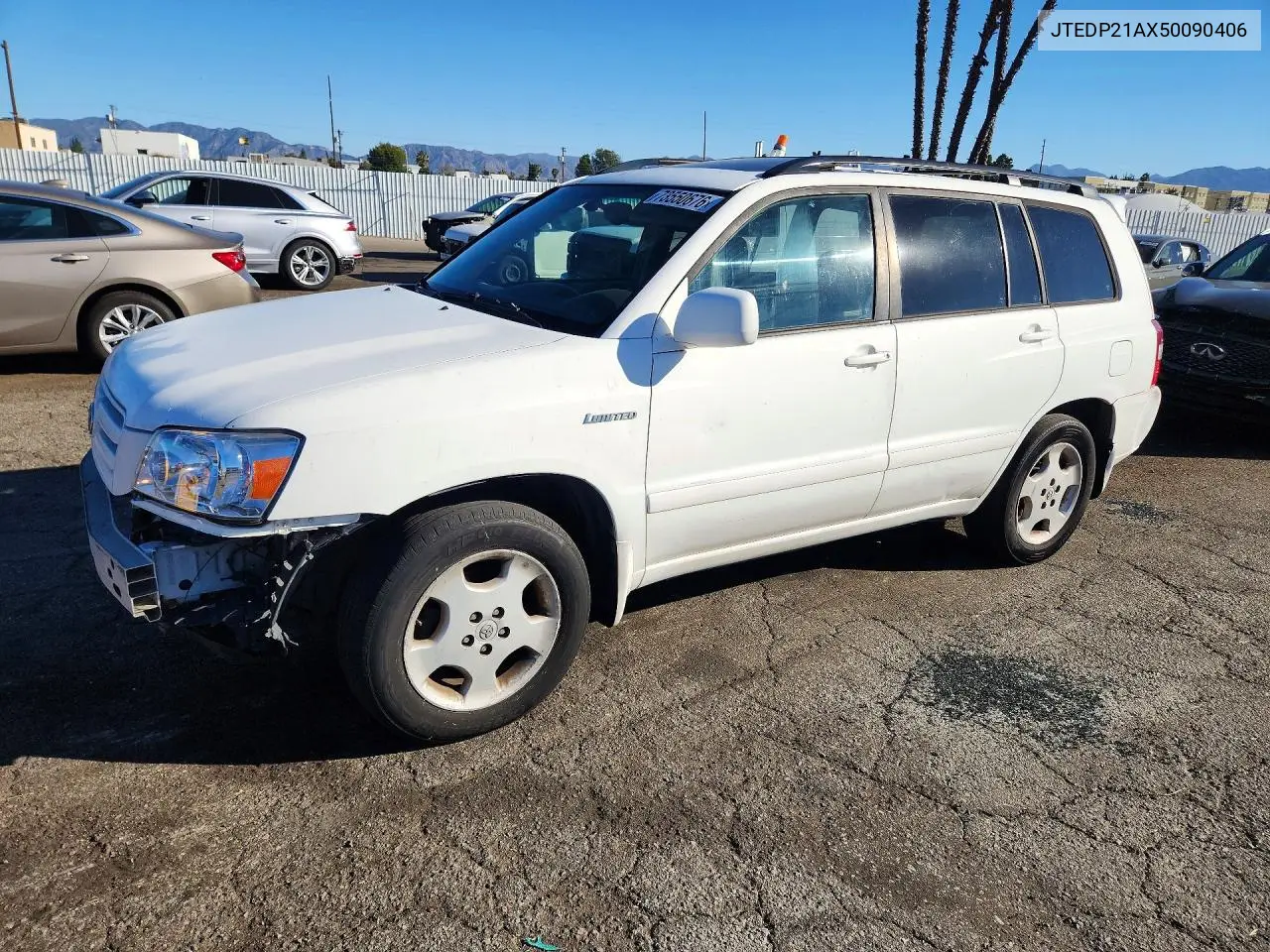 TOYOTA HIGHLANDER 2005, VIN JTEDP21AX50090406