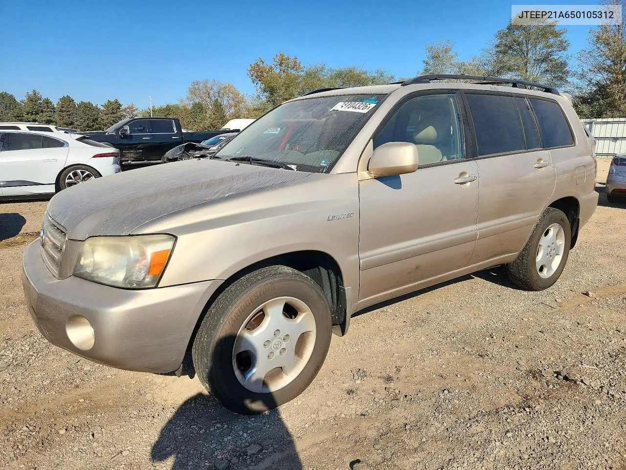 TOYOTA HIGHLANDER 2005, VIN JTEEP21A650105312