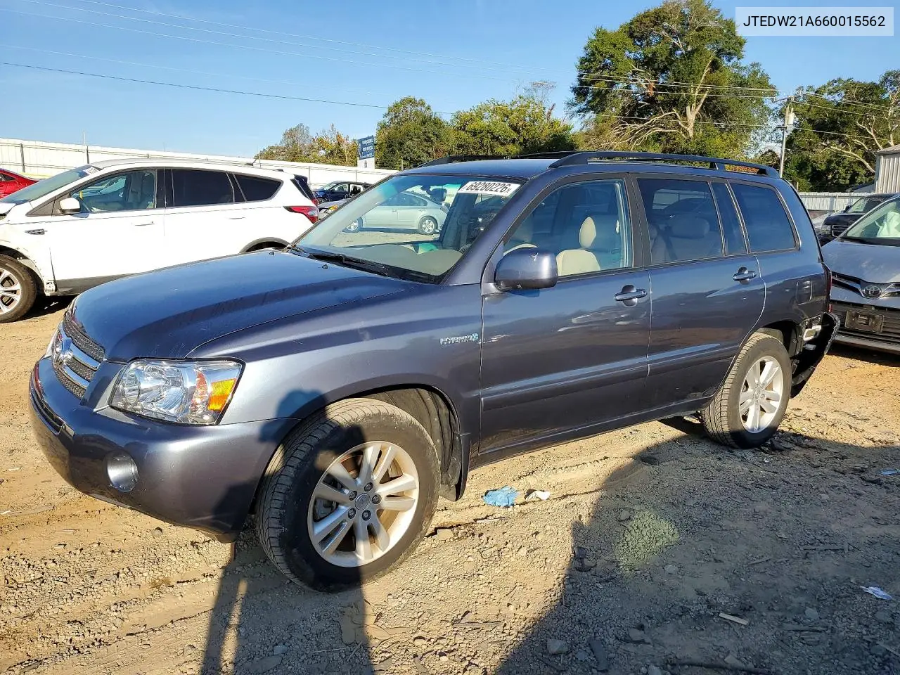 TOYOTA HIGHLANDER 2006, VIN JTEDW21A660015562