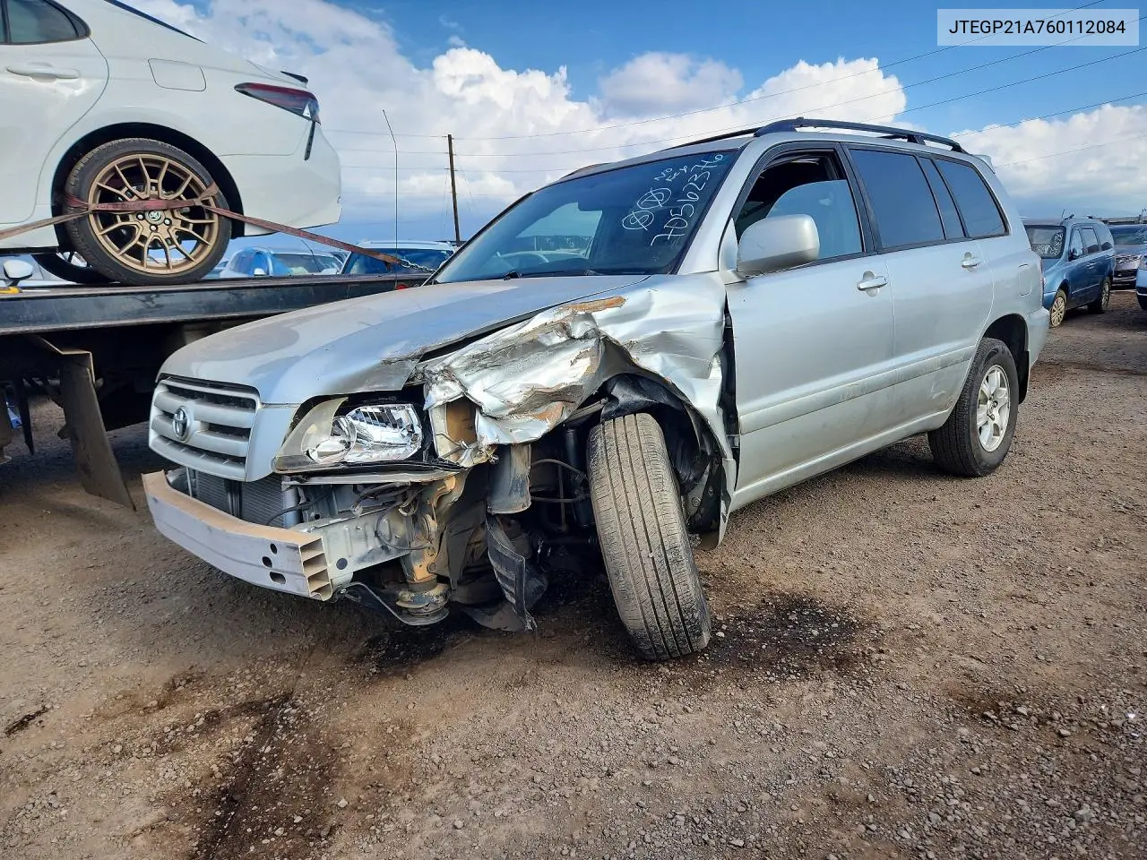 TOYOTA HIGHLANDER 2006, VIN JTEGP21A760112084