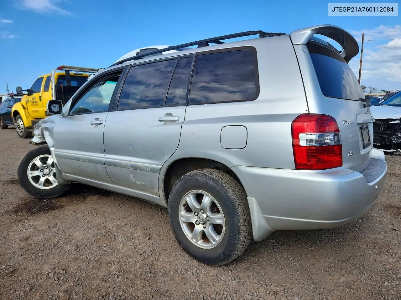 2006 TOYOTA HIGHLANDER VIN JTEGP21A760112084 — фото 2