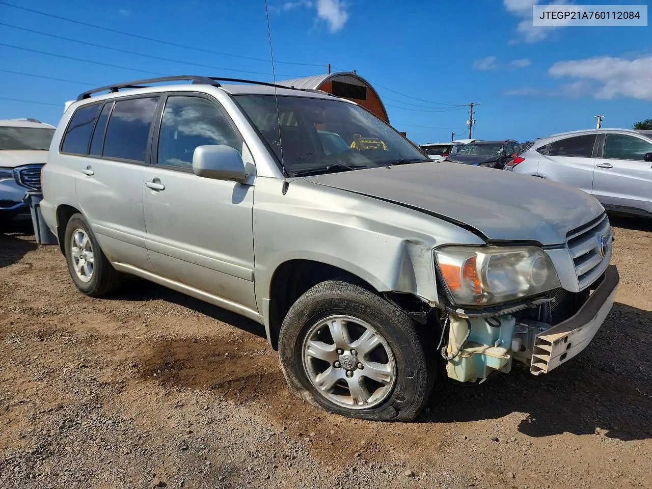 2006 TOYOTA HIGHLANDER VIN JTEGP21A760112084 — фото 4