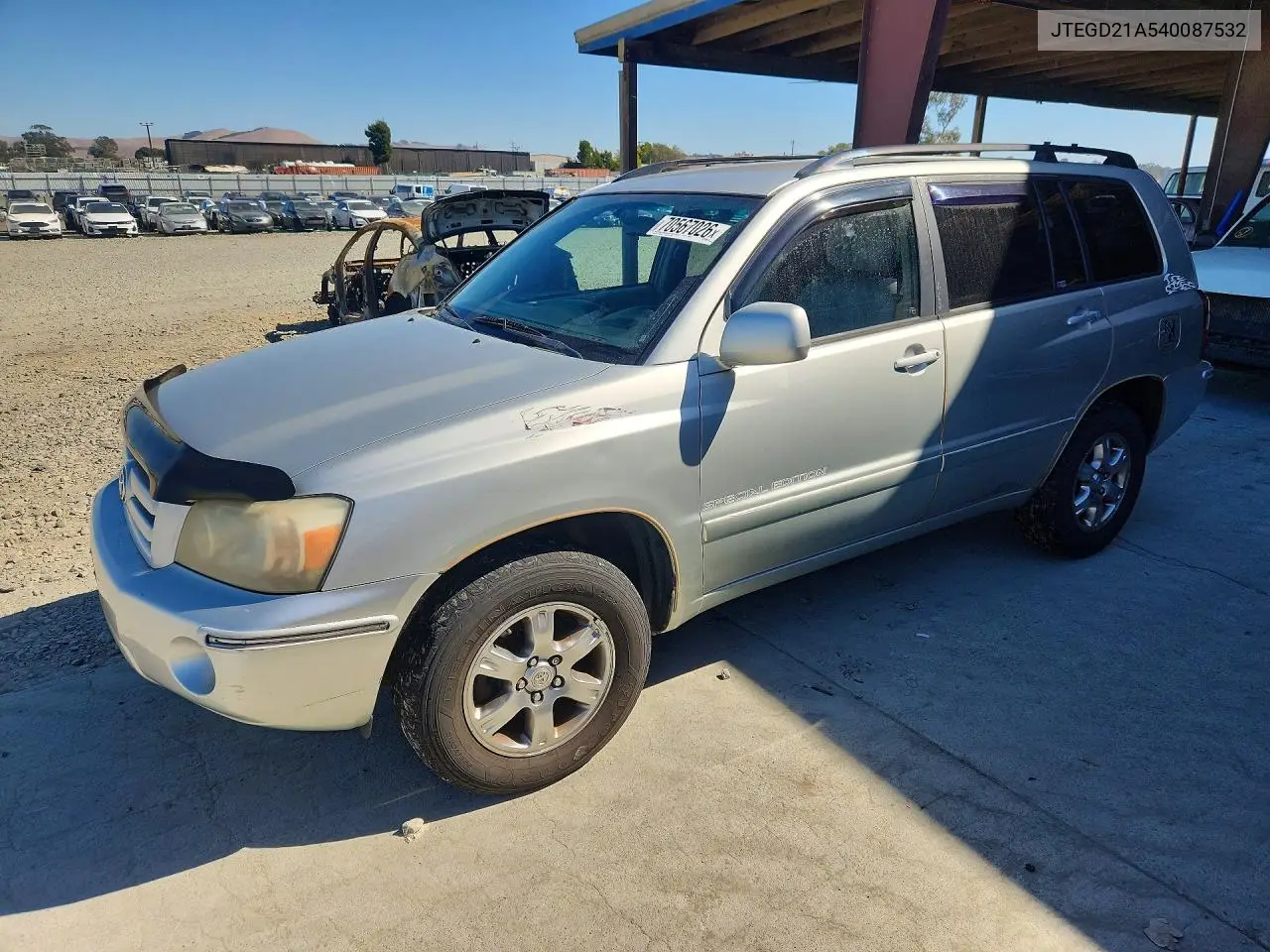 TOYOTA HIGHLANDER 2004, VIN JTEGD21A540087532