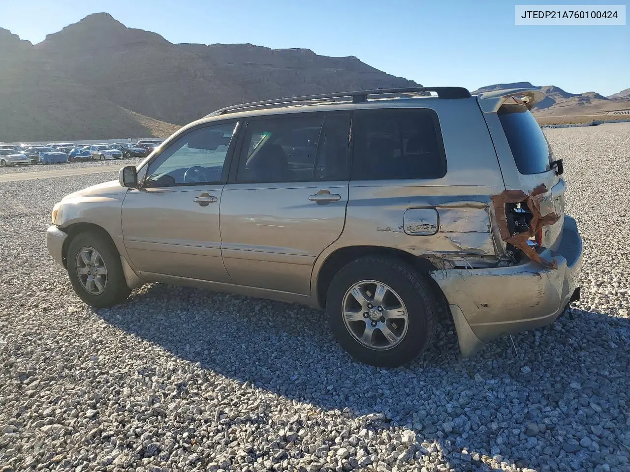 2006 TOYOTA HIGHLANDER VIN JTEDP21A760100424 — фото 2