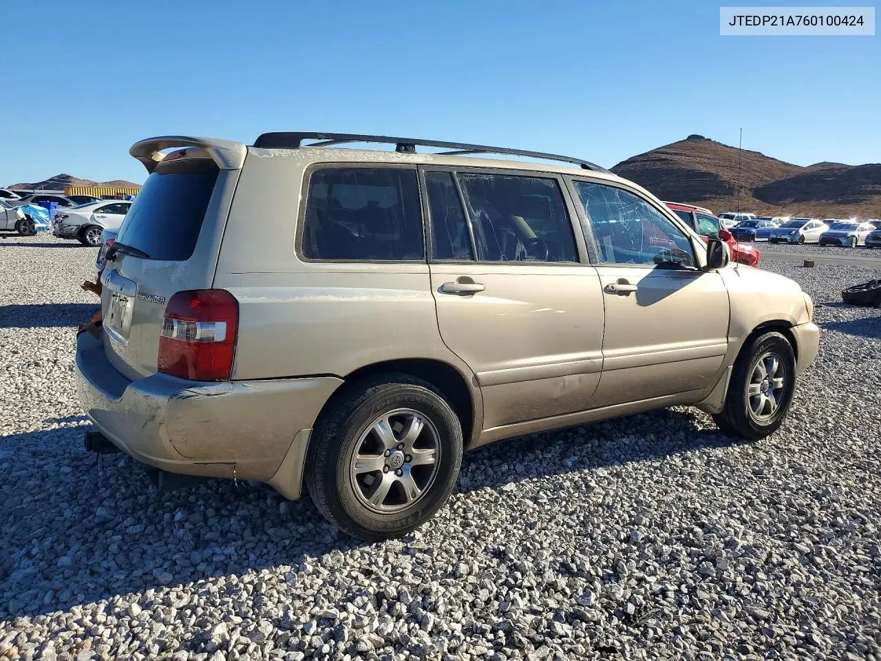 2006 TOYOTA HIGHLANDER VIN JTEDP21A760100424 — фото 3