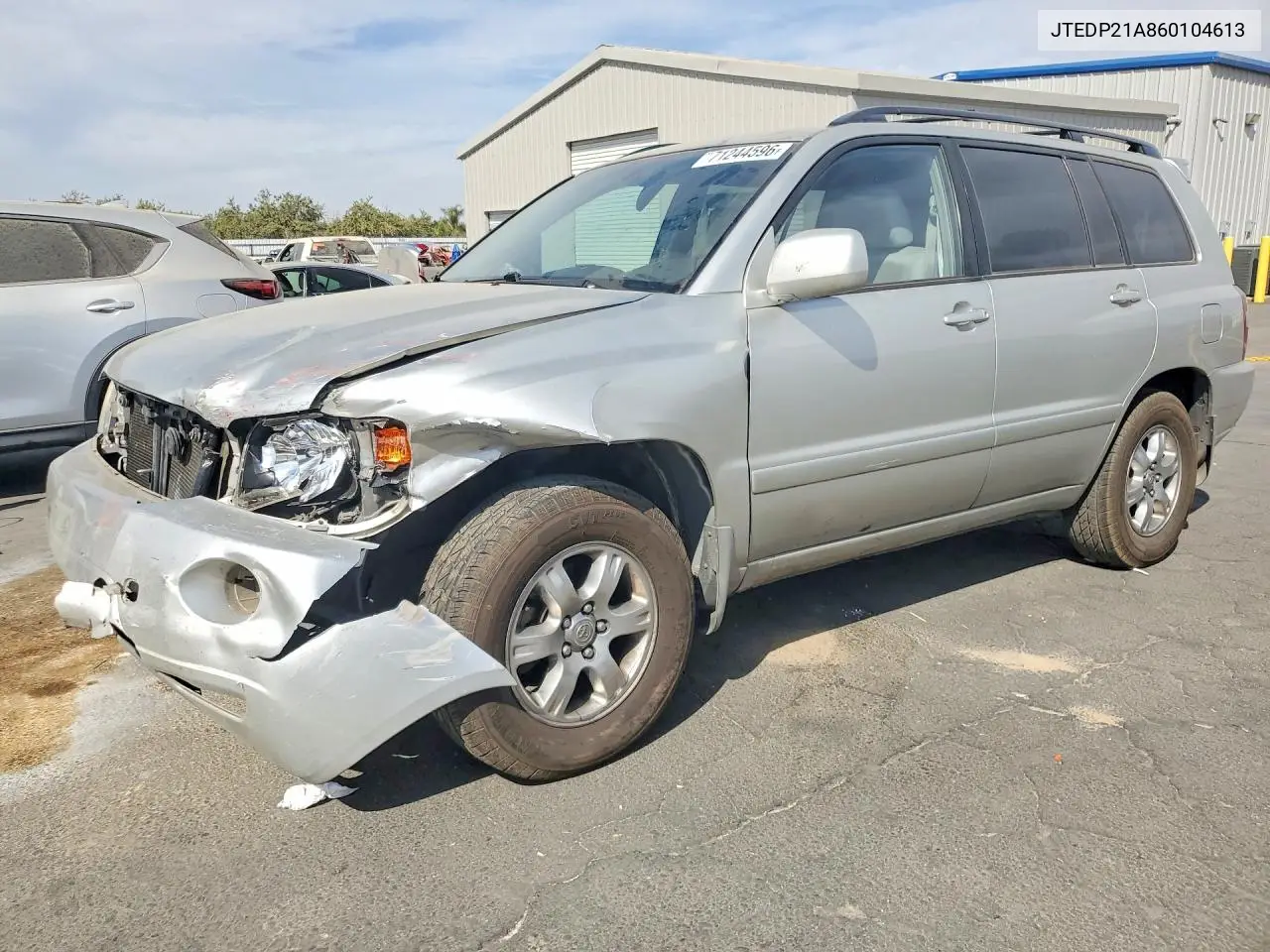 TOYOTA HIGHLANDER 2006, VIN JTEDP21A860104613