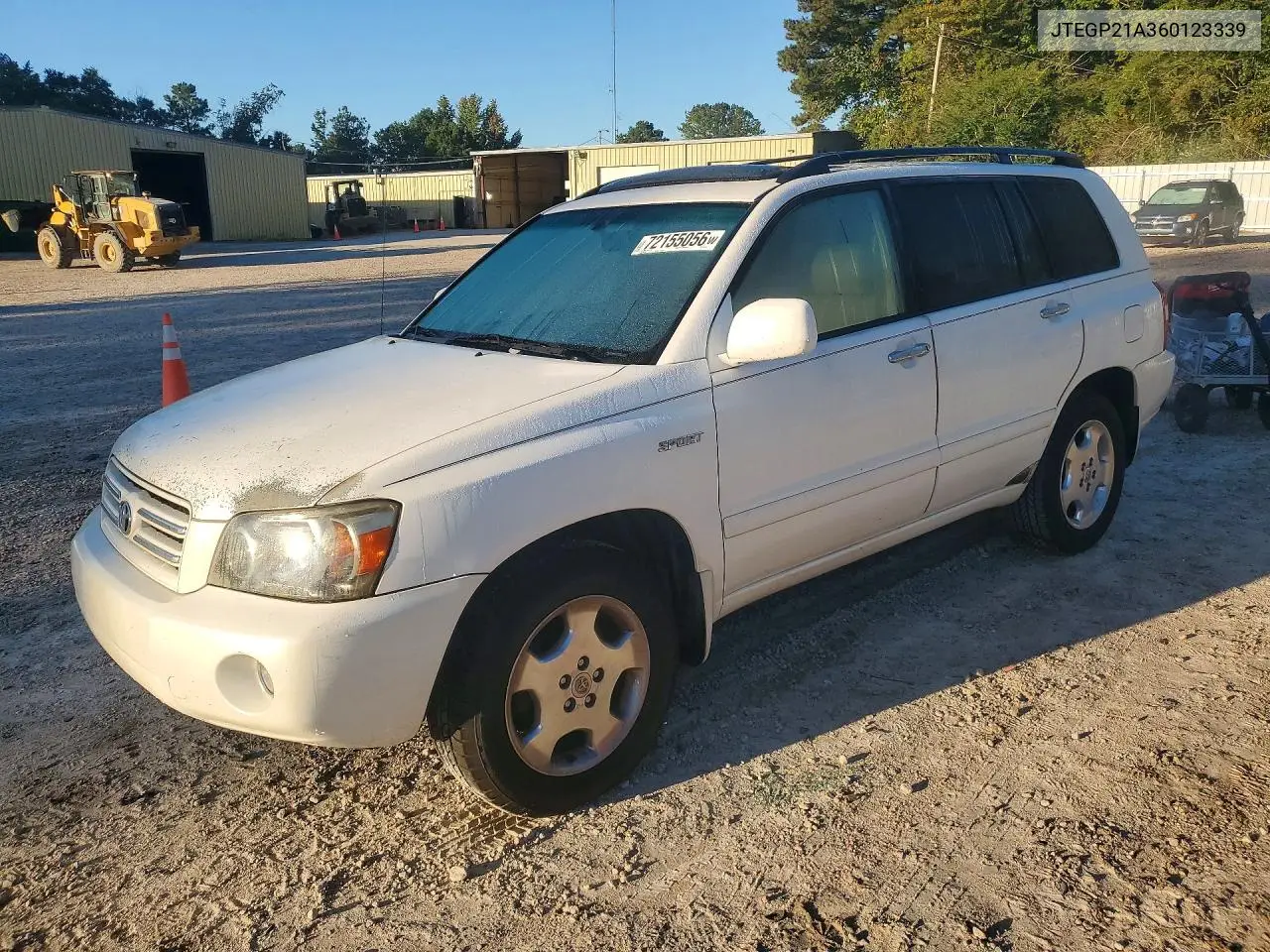 TOYOTA HIGHLANDER 2006, VIN JTEGP21A360123339