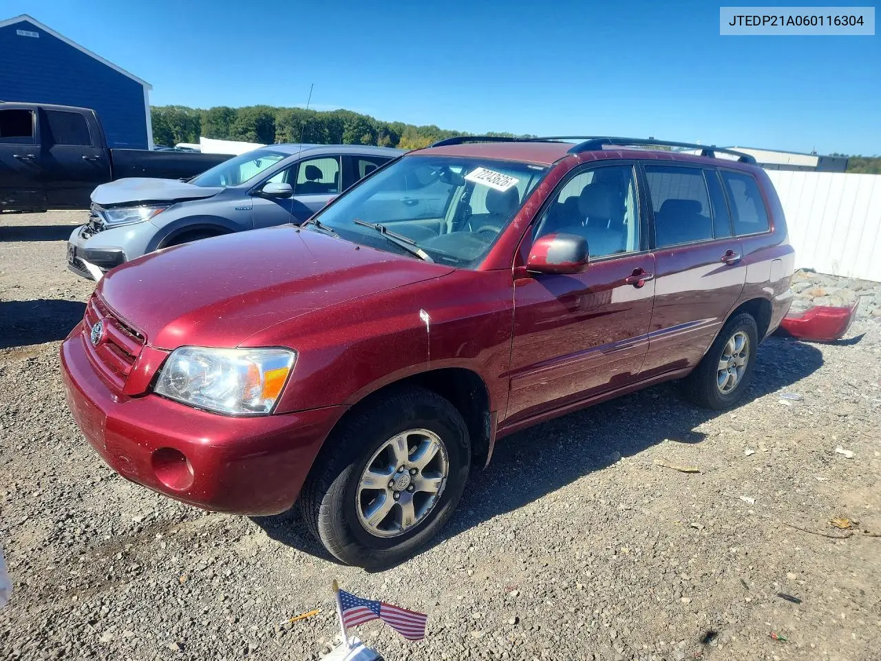 TOYOTA HIGHLANDER 2006, VIN JTEDP21A060116304