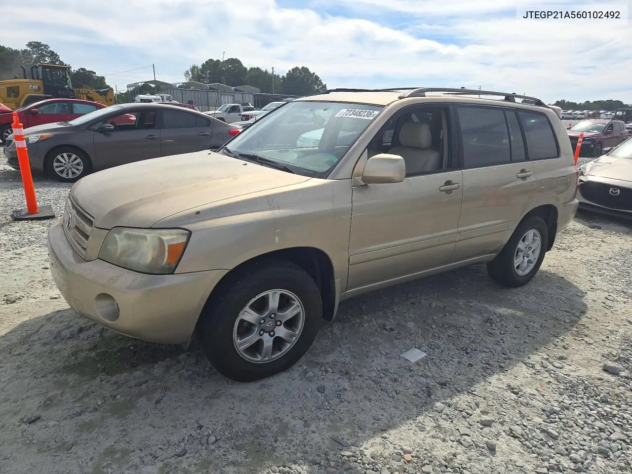 TOYOTA HIGHLANDER 2006, VIN JTEGP21A560102492