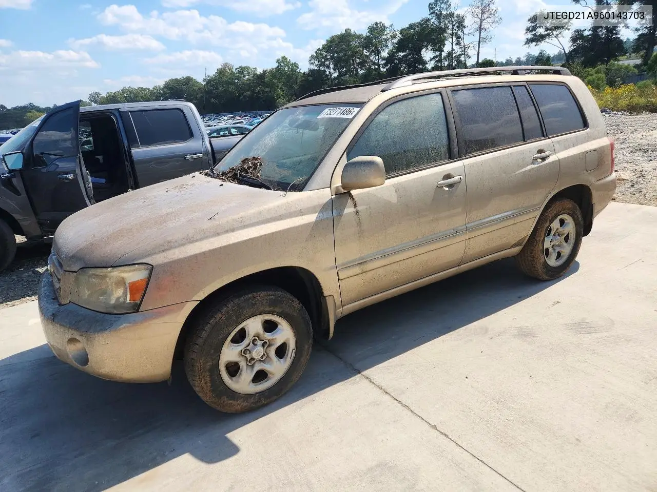 TOYOTA HIGHLANDER 2006, VIN JTEGD21A960143703