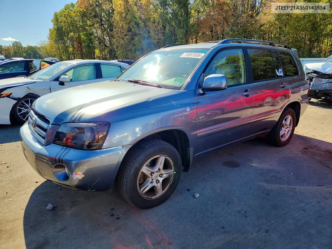 TOYOTA HIGHLANDER 2006, VIN JTEEP21A360143534