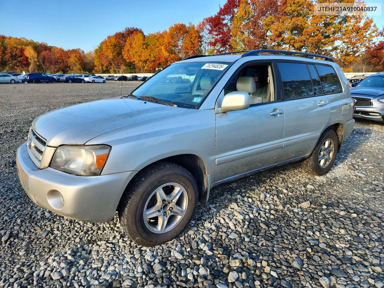 TOYOTA HIGHLANDER 2006, VIN JTEHF21A910040837