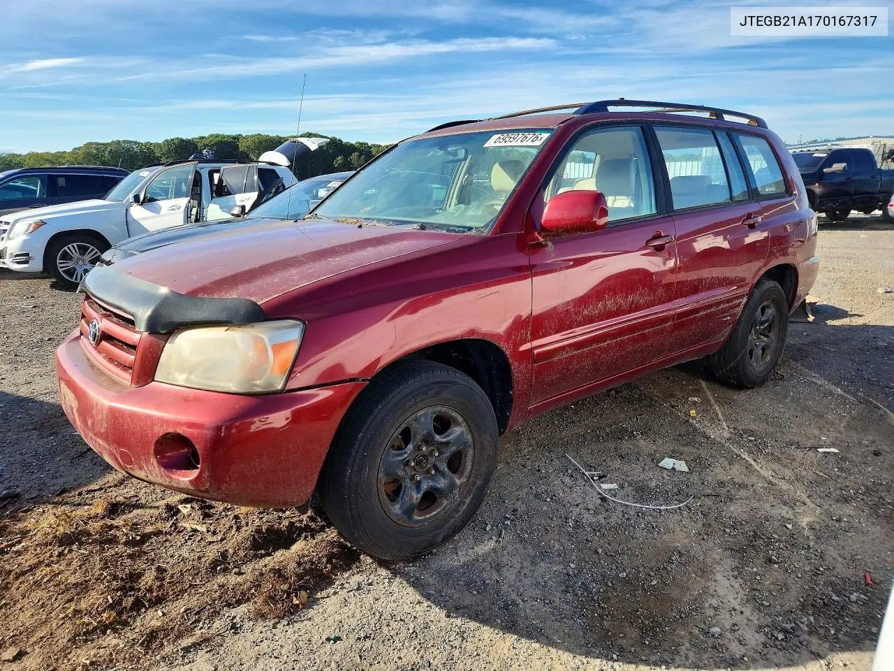 TOYOTA HIGHLANDER 2007, VIN JTEGD21A170167317