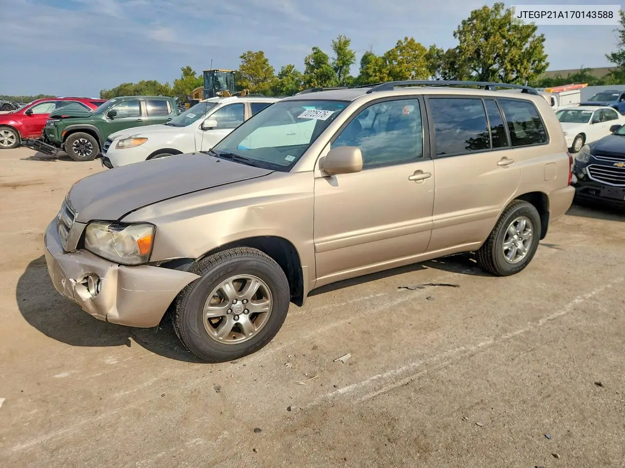 TOYOTA HIGHLANDER 2007, VIN JTEGP21A170143588