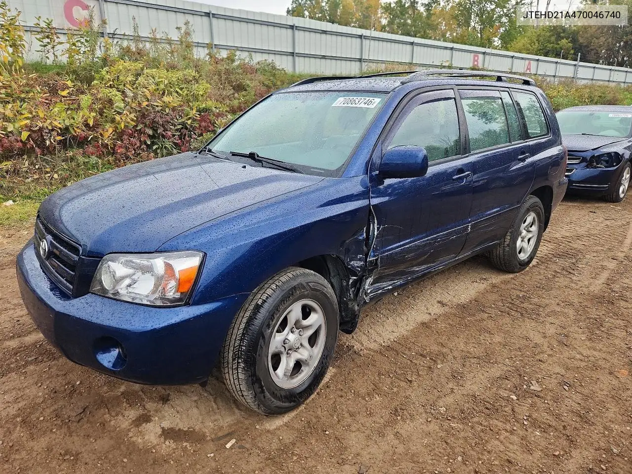 TOYOTA HIGHLANDER 2007, VIN JTEHD21A470046740